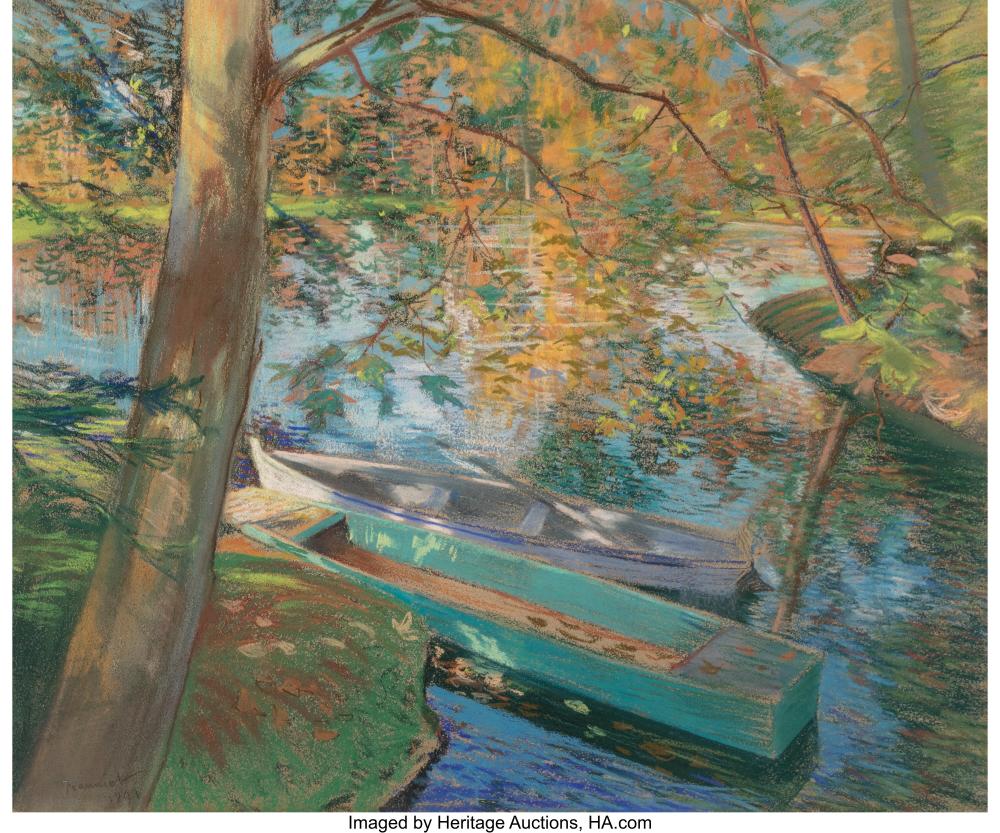 Pierre Georges Jeanniot comparable auction result: pierre georges jeanniot french 1848 1934 barques en automne 1891 pastel on p