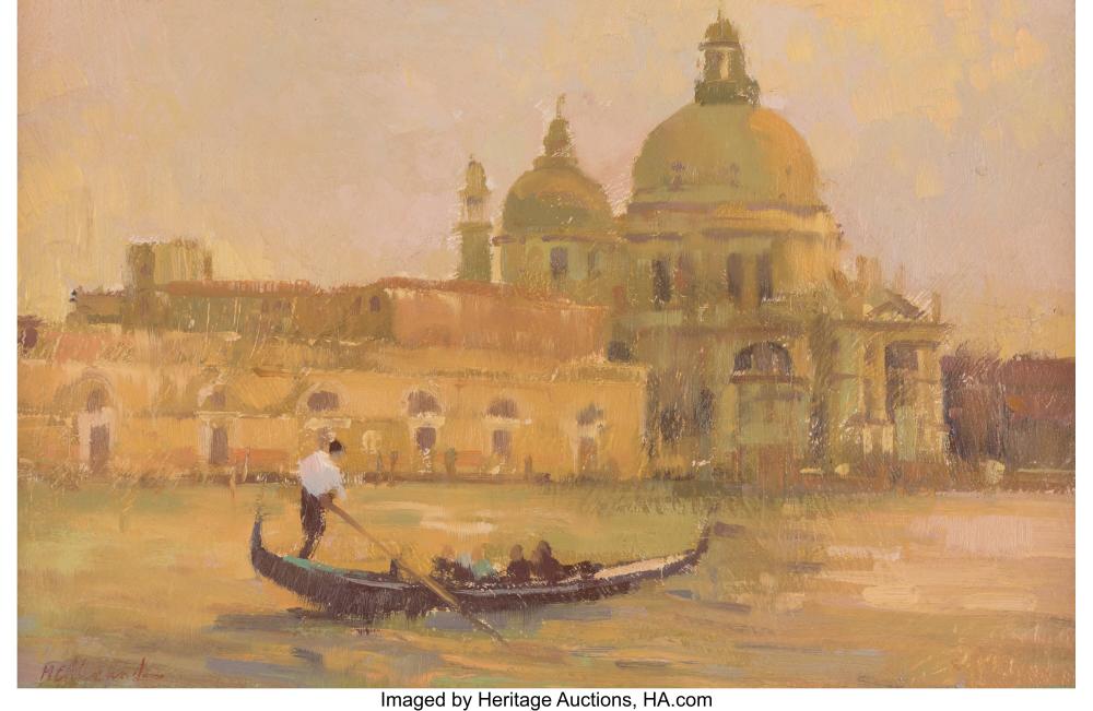 Matthew Alexander comparable auction result: matthew alexander british b 1953 gondola passing santa maria della salute oi