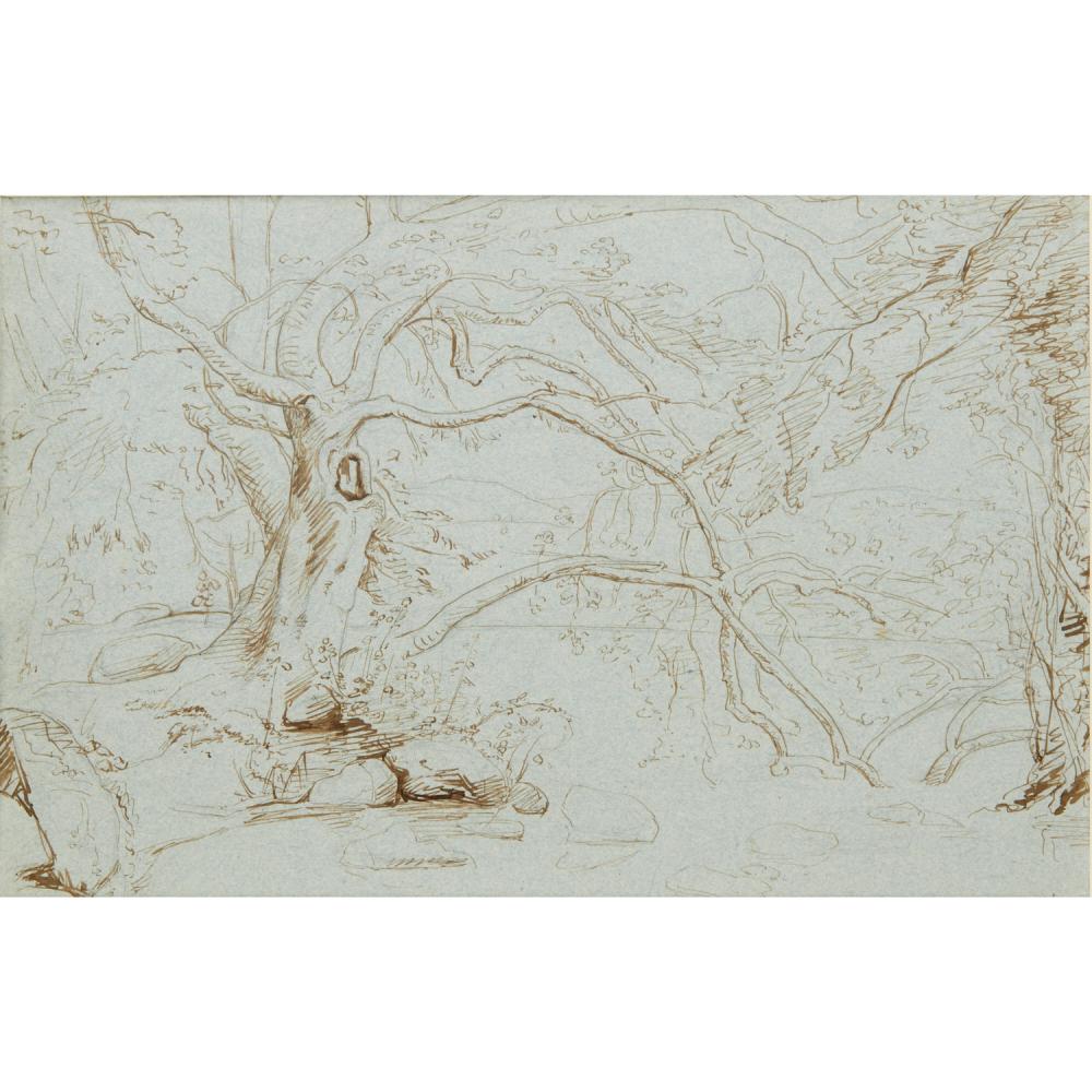 Louis Cabat comparable auction result: nicolas louis cabat pen and ink drawing