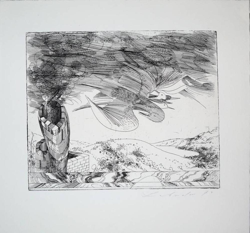 Anton Lehmden comparable auction result: anton lehmden bauwerke und landschaften 5 signierte radierungen 1949 70