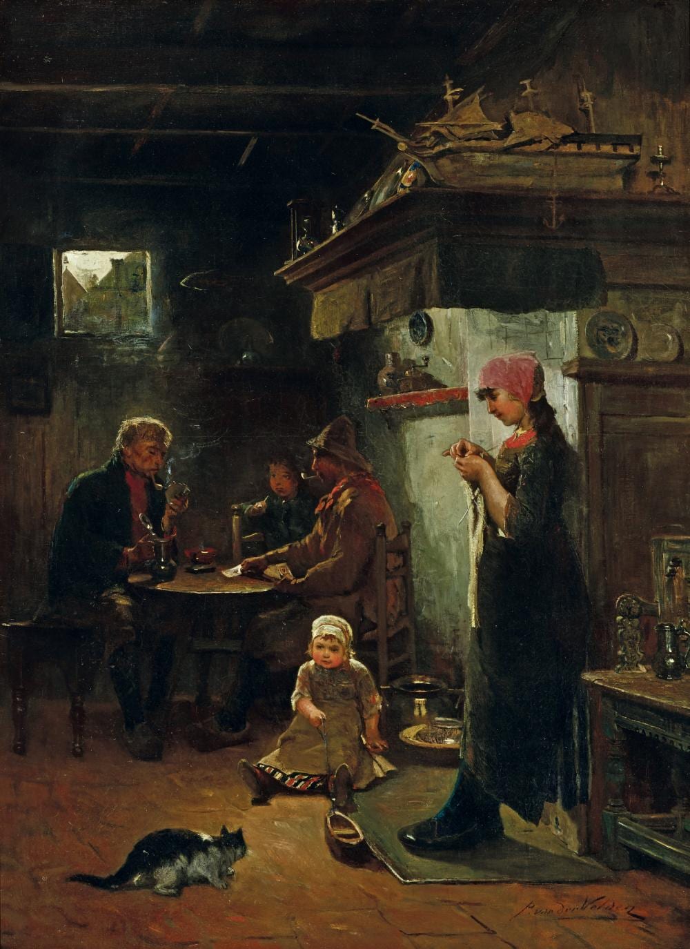 Petrus van der Velden comparable auction result: petrus van der velden 1837 1913 dutch untitled marken interior