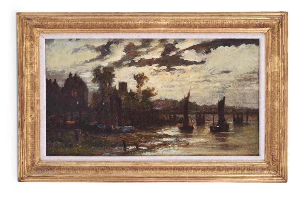 Cecil Gordon Lawson comparable auction result: cecil gordon lawson british 1851 1882 cheyne walk and chelsea old church by battersea old bridge