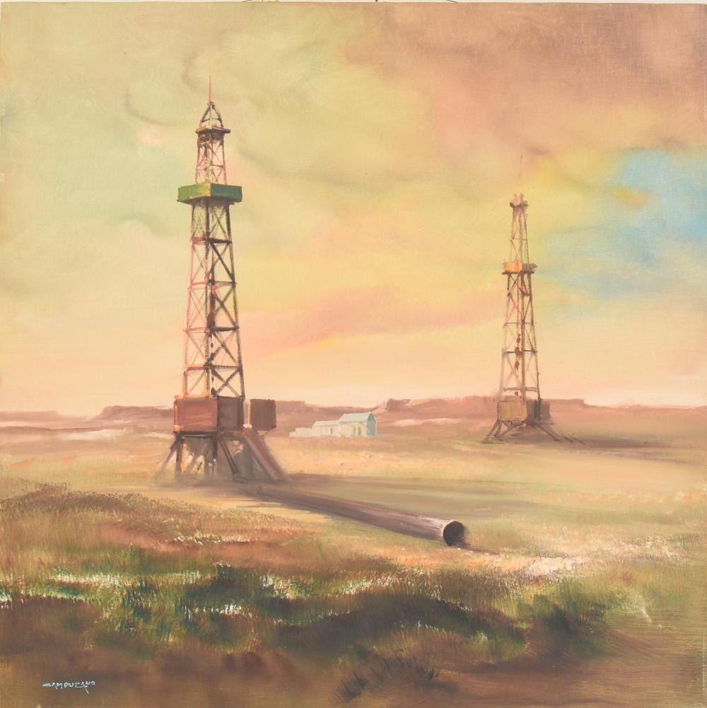 Jose Luis Campuzano comparable auction result: jose luis campuzano 1918 1979 oil derricks