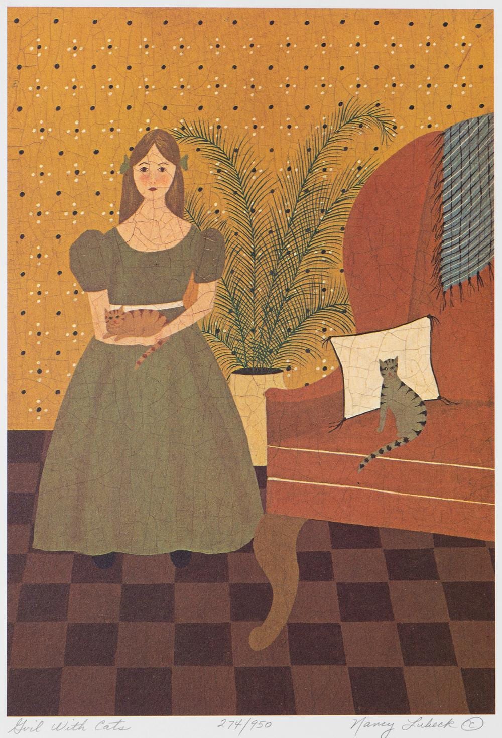 Nancy Lubeck comparable auction result: nancy lubeck girl with cats