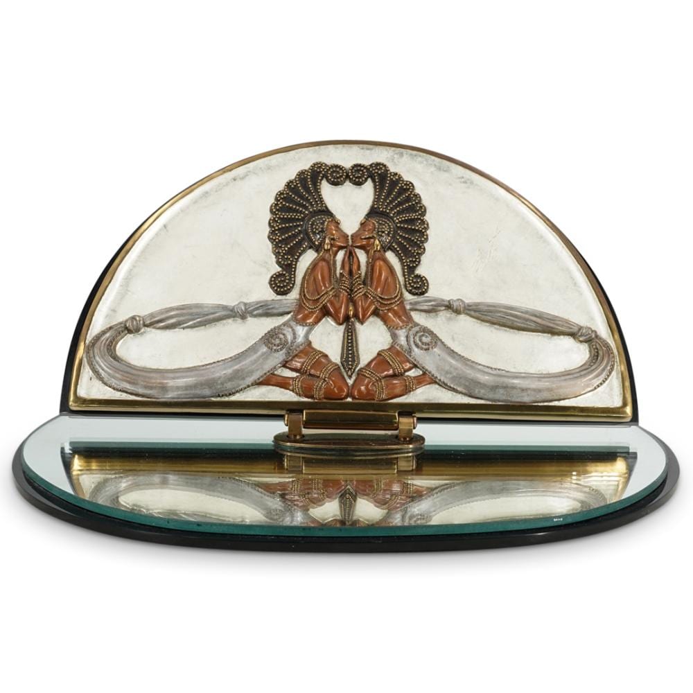 Erte "Reflections" Sculpture Bronze Table Mirror 106/395 sold by Akiba Galleries, lot 8 — auction record photograph