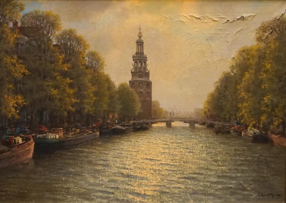 Jacobus Leonardus van der Meide comparable auction result: jacobus leonardus van der meide dutch 1910 2003 river landscape oil on canvas frame 27 x 34 3 4 in 68 58 x 88 27 cm
