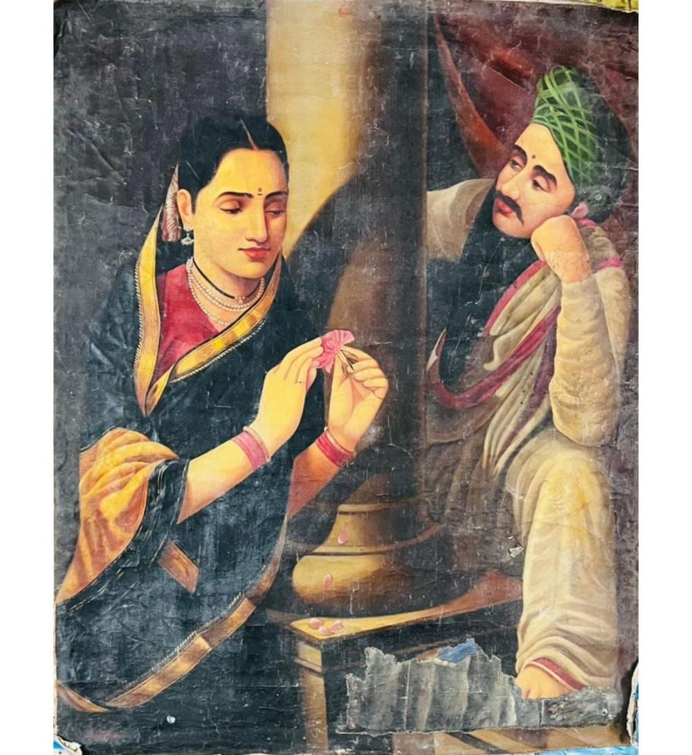 Ravi Varma comparable auction result: raja ravi varma 1848 1906 oil on canvas painting 4ft x 3ft