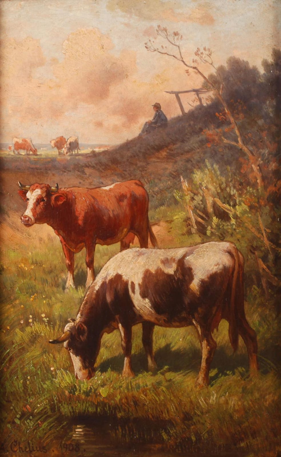 Karl Adolf Wilhelm Chelius comparable auction result: adolf chelius hirtenlandschaft