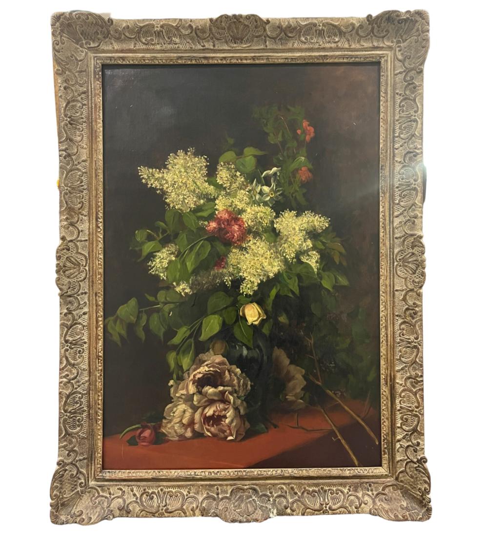 Paul de La Boulaye comparable auction result: paul de la boulaye 1849 1926 nature morte au bouquet de fleurs sign en haut droite et dat en 1885 d dicac mon ami l on baumans dimension 68 5cm x 98cm