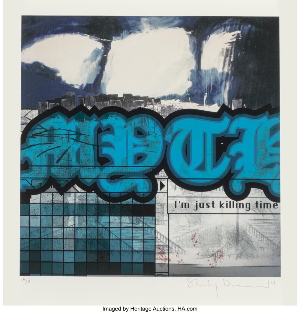 Stanley Donwood comparable auction result: stanley donwood b 1968 snow accident killing 2014 gicl e print in colors on