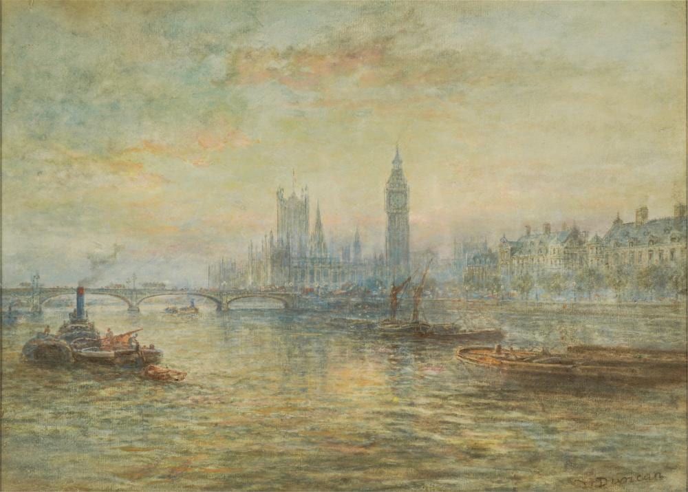 Walter Duncan comparable auction result: walter duncan 1848 1932 houses of parliament from the thames