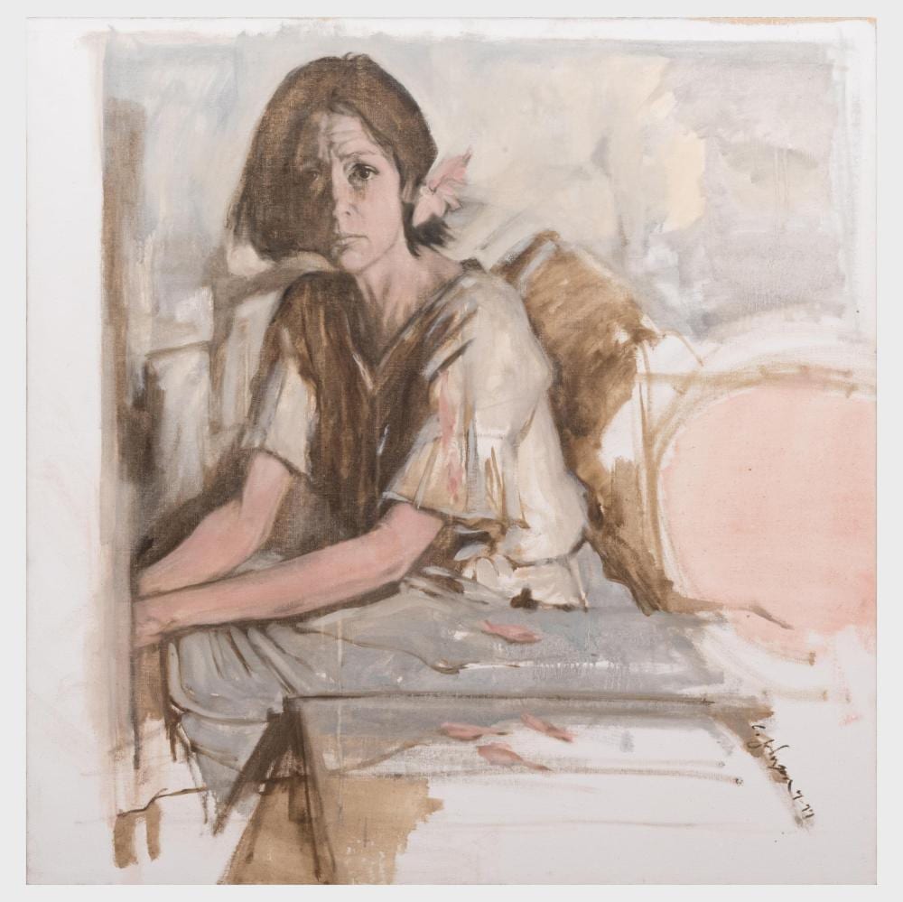 Leslie Johnson comparable auction result: leslie johnson 1944 2002 portrait of joan didion