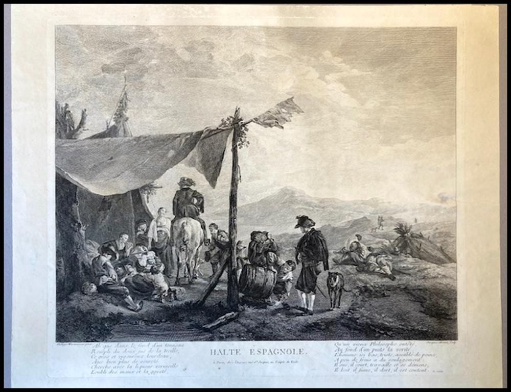 Jacques Aliamet comparable auction result: jacques aliamet 1726 1788 after philips wouverman 1619 1668 halte espagnole