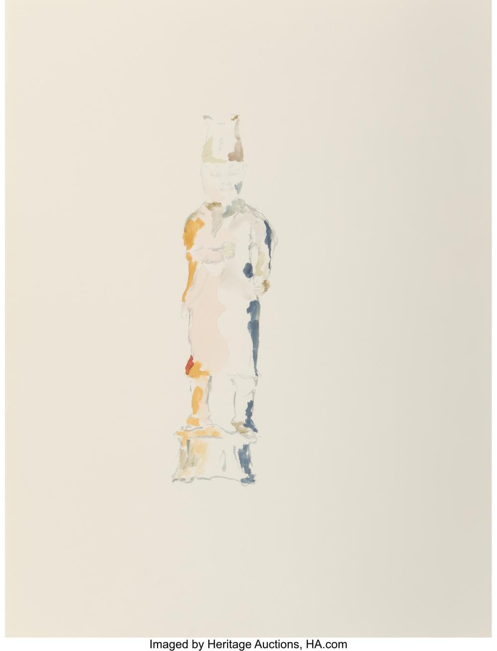 Anne Chu comparable auction result: anne chu 1959 2016 study for warrior with clenched fists 1998 watercolor on w