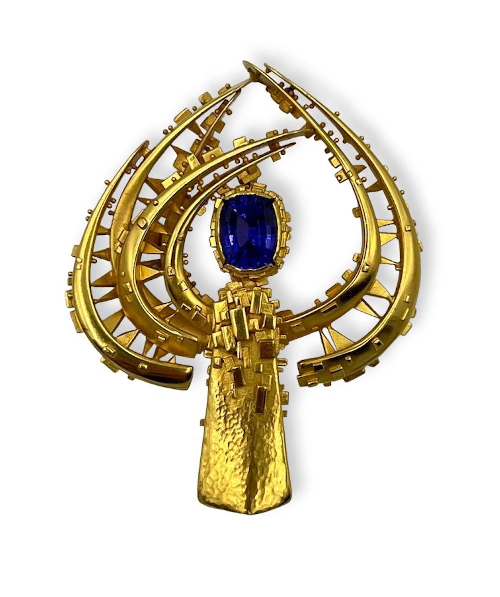 John Paul Miller comparable auction result: john paul miller 18k brooch pendant