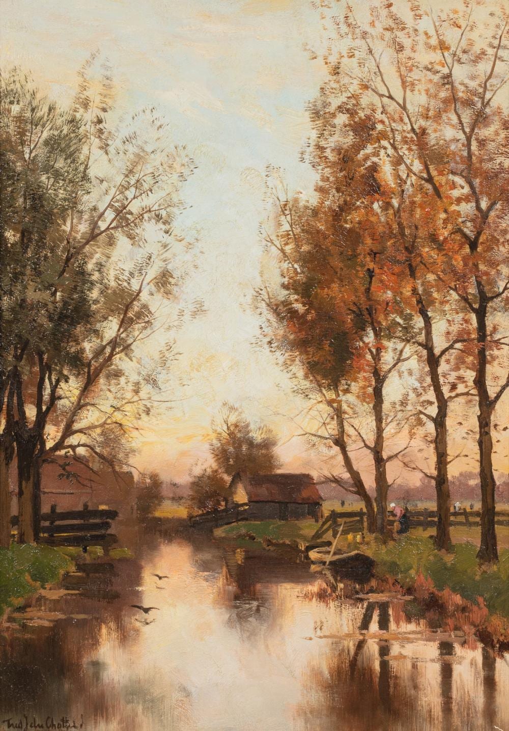 a waterway bord de canal · Sotheby's · 2022-11-10 Frederik Jacobus van Rossum du Chattel comparable auction result: a waterway bord de canal