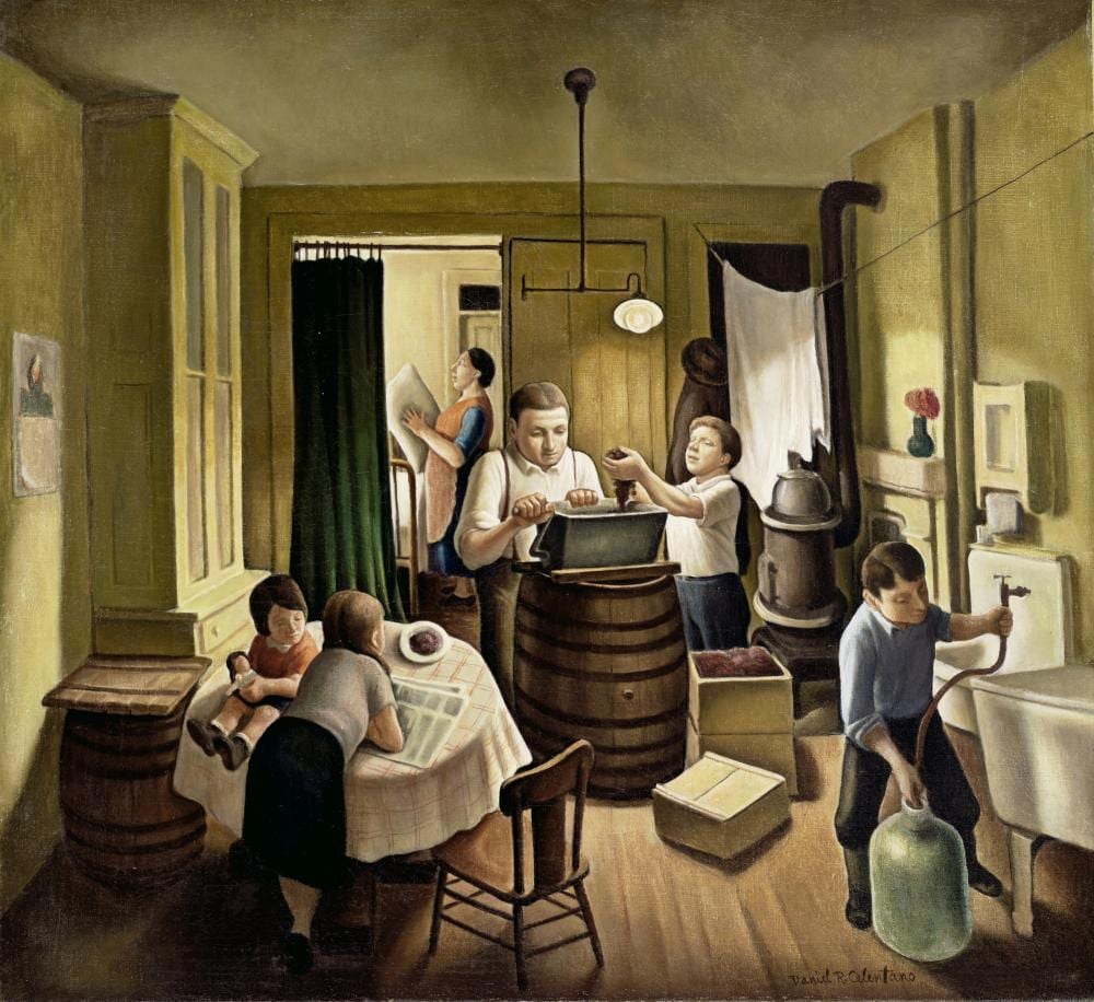 Daniel Ralph Celentano comparable auction result: daniel ralph celentano 1902 1980 wine making 24 x 26 1 8 in 61 x 66 4 cm