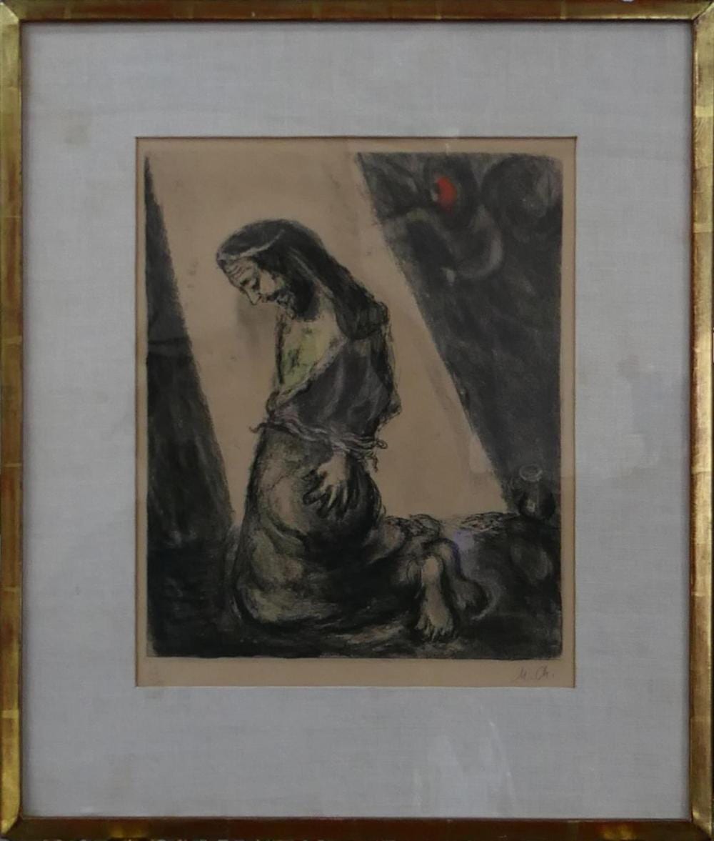 RARE MARC CHAGALL (1887-1985) EMBELLISHED ETCHING sold by Elite Auctioneers, LLC, lot 18 — auction record photograph