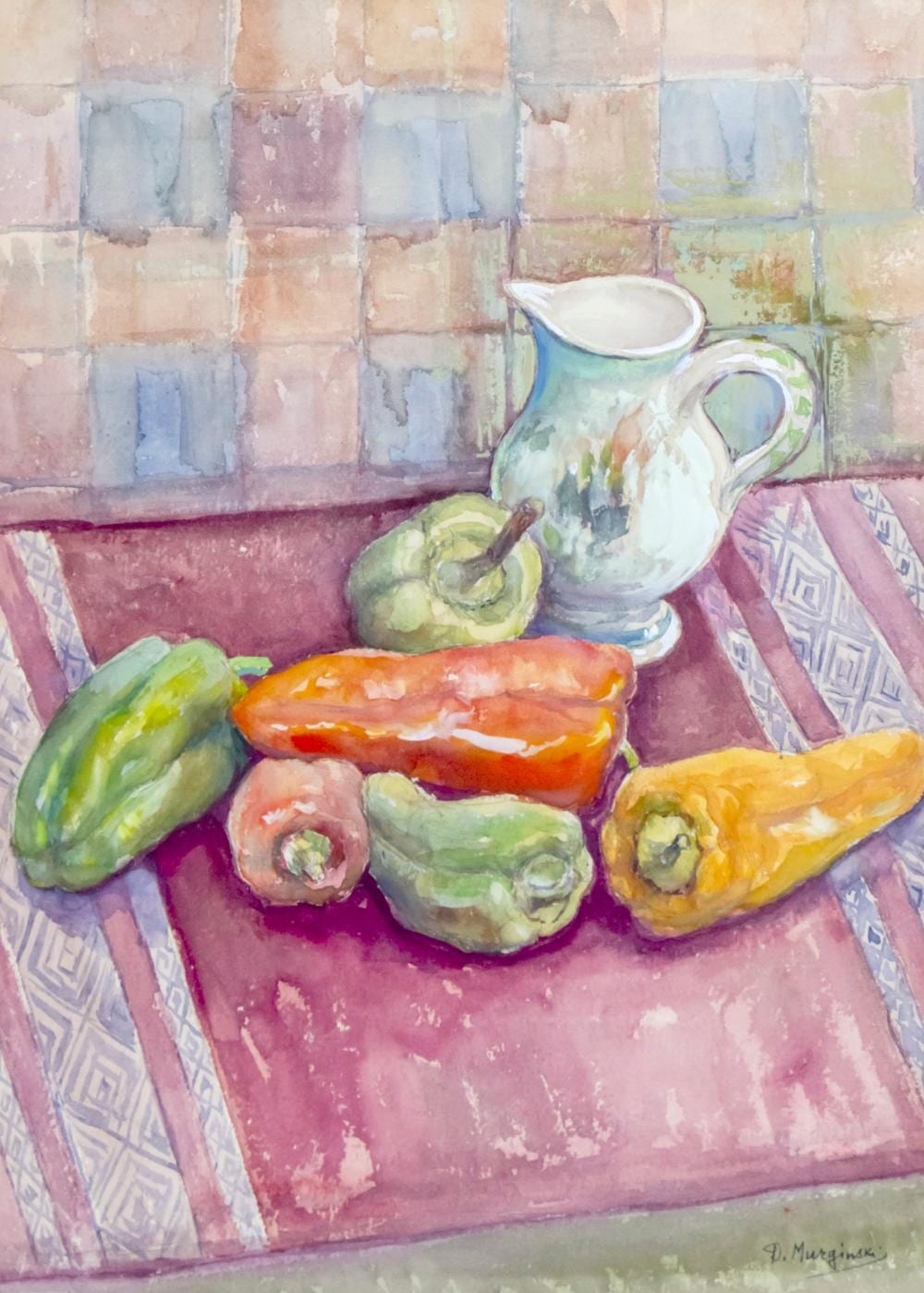 David Murginski comparable auction result: david murginski polish israeli 1905 1975 still life watercolor on paper