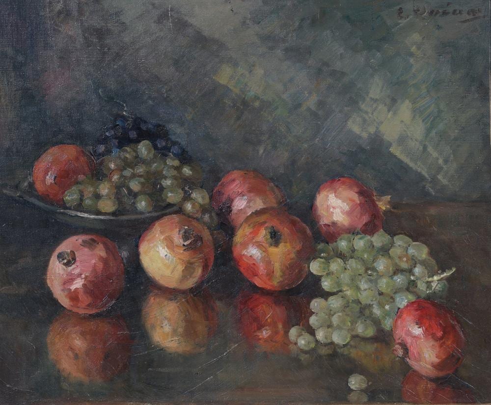 Ektor Doukas comparable auction result: hector doukas 1885 1969 composition with pomegranates and grapes