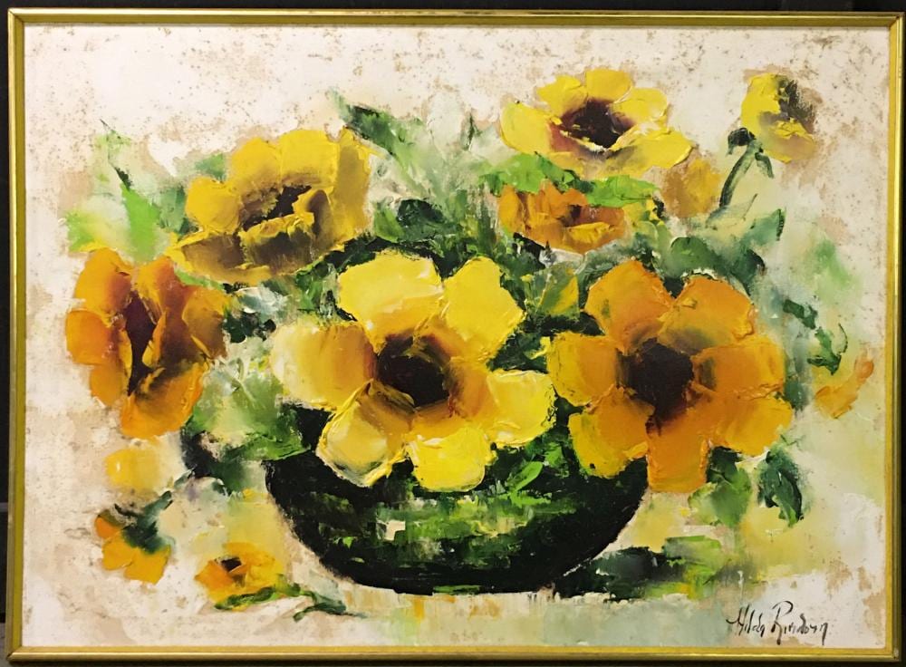 Hilda Rindom comparable auction result: hilda rindom oil on canvas of flowers