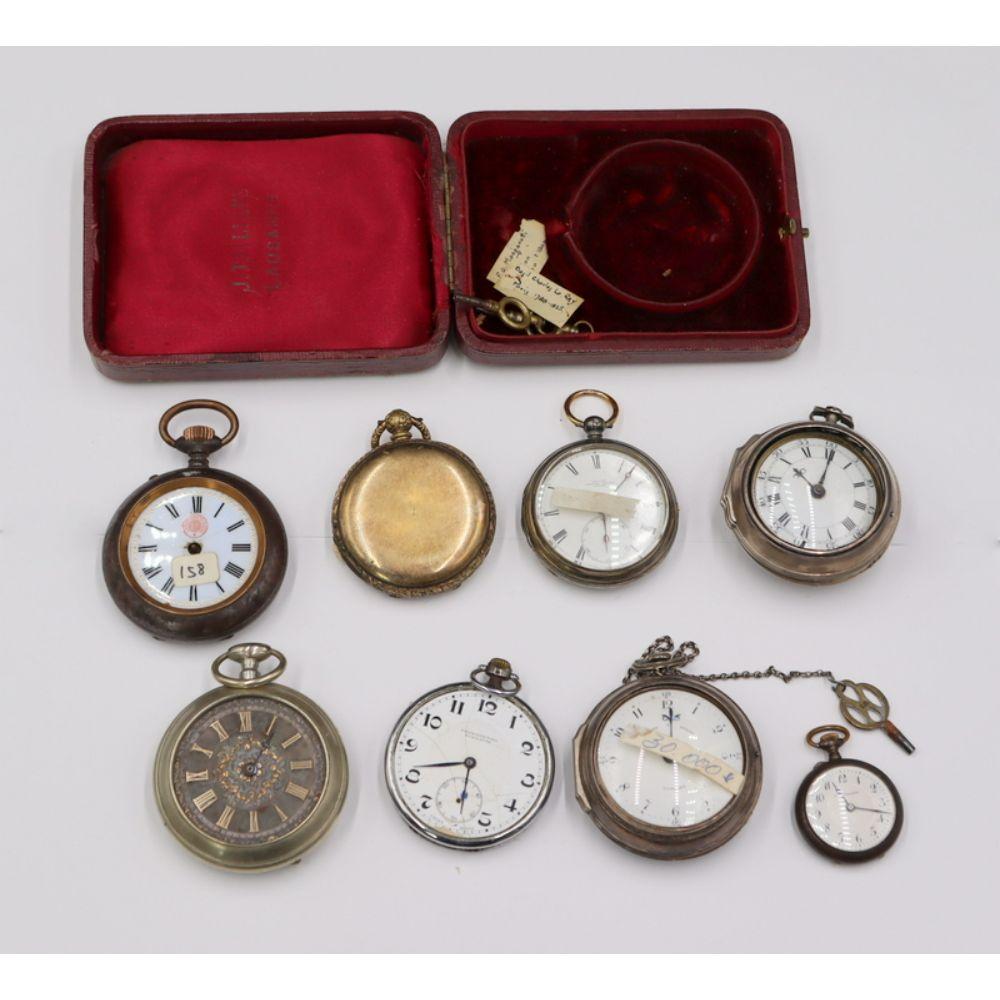 Auction comp thumbnail for JEWELRY. Antique Pocket Watch Grouping. (Clarke Auction Gallery, Lot 520)