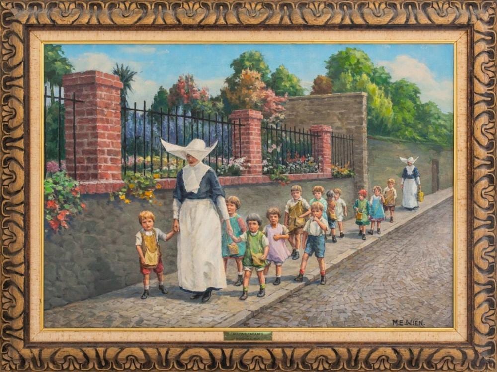 Mortimer E. Wien comparable auction result: m e wien allons enfants oil on canvas