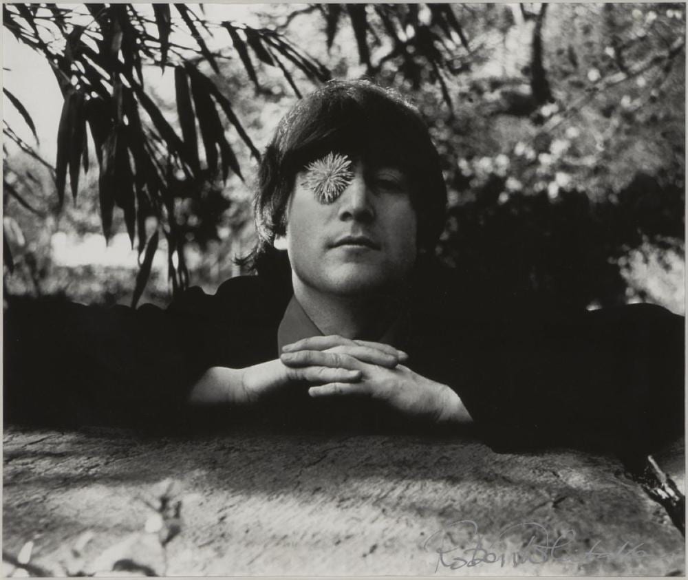 Robert Whitaker comparable auction result: robert whitaker british 1939 2011 john lennon with flower weybridge 1965 photographic print