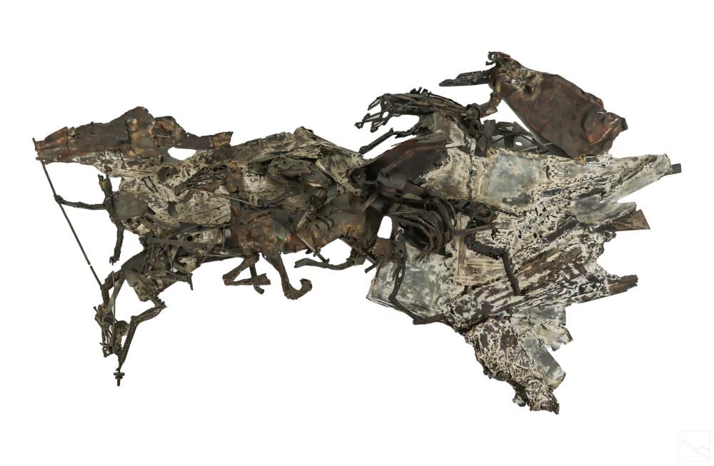 Mario Agostinelli comparable auction result: mario agostinelli 1915 2000 brutalist metal statue