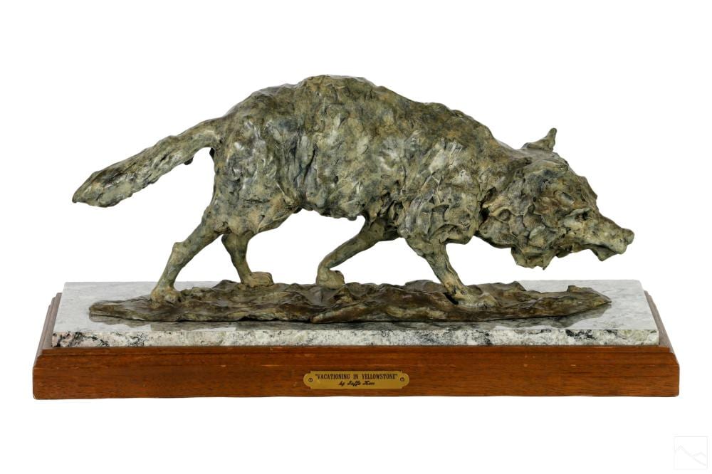 Joffa Kerr comparable auction result: joffa kerr b 1935 l e s n bronze wolf sculpture