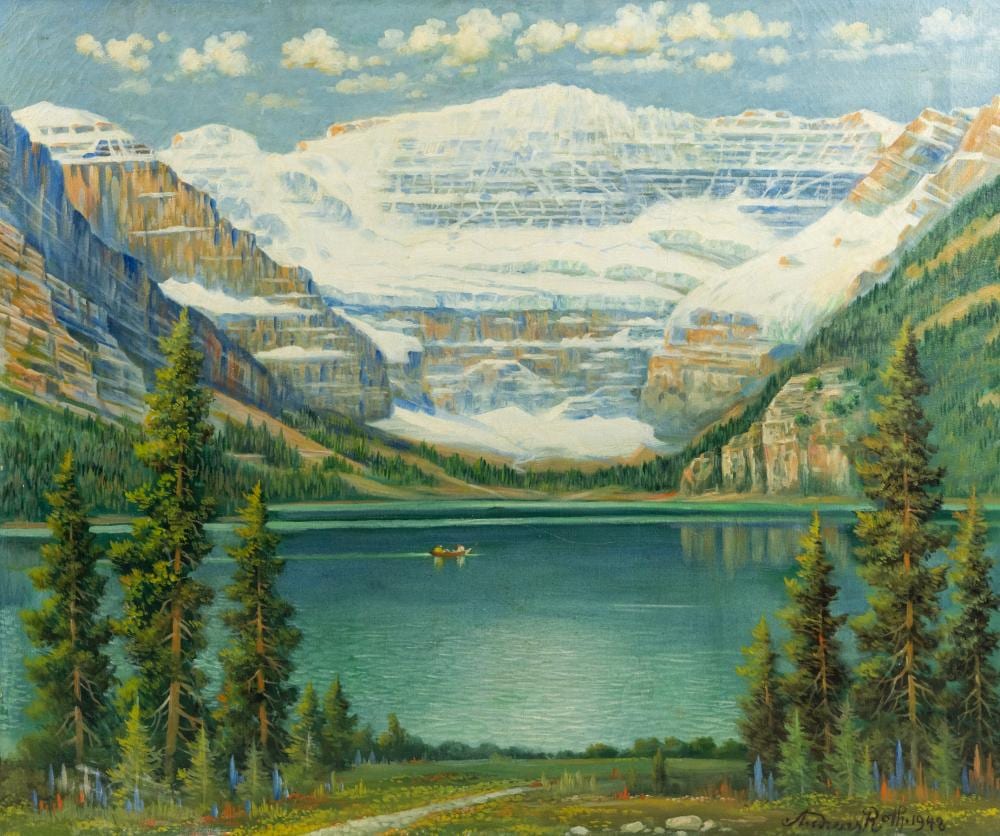 Andreas Roth comparable auction result: andreas roth lake louise canada o c painting