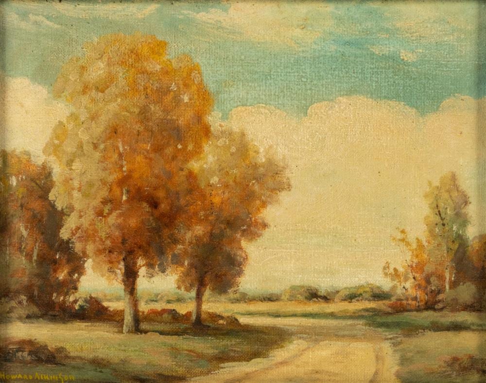 howard atkinson signed autumnal landscape painting · Atlanta Auction Gallery, ltd · 2022-12-03 Howard Atkinson comparable auction result: howard atkinson signed autumnal landscape painting