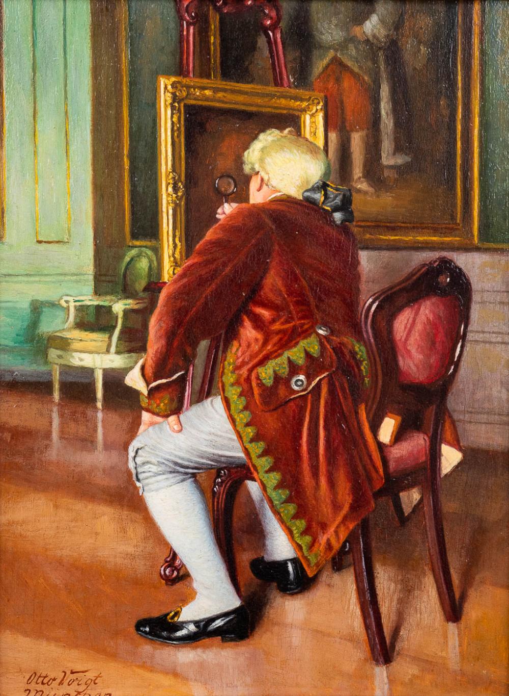 Otto Voigt comparable auction result: otto eduard voigt 1870 1949 die pr fung oil on panel w 17 5 x h 24 cm
