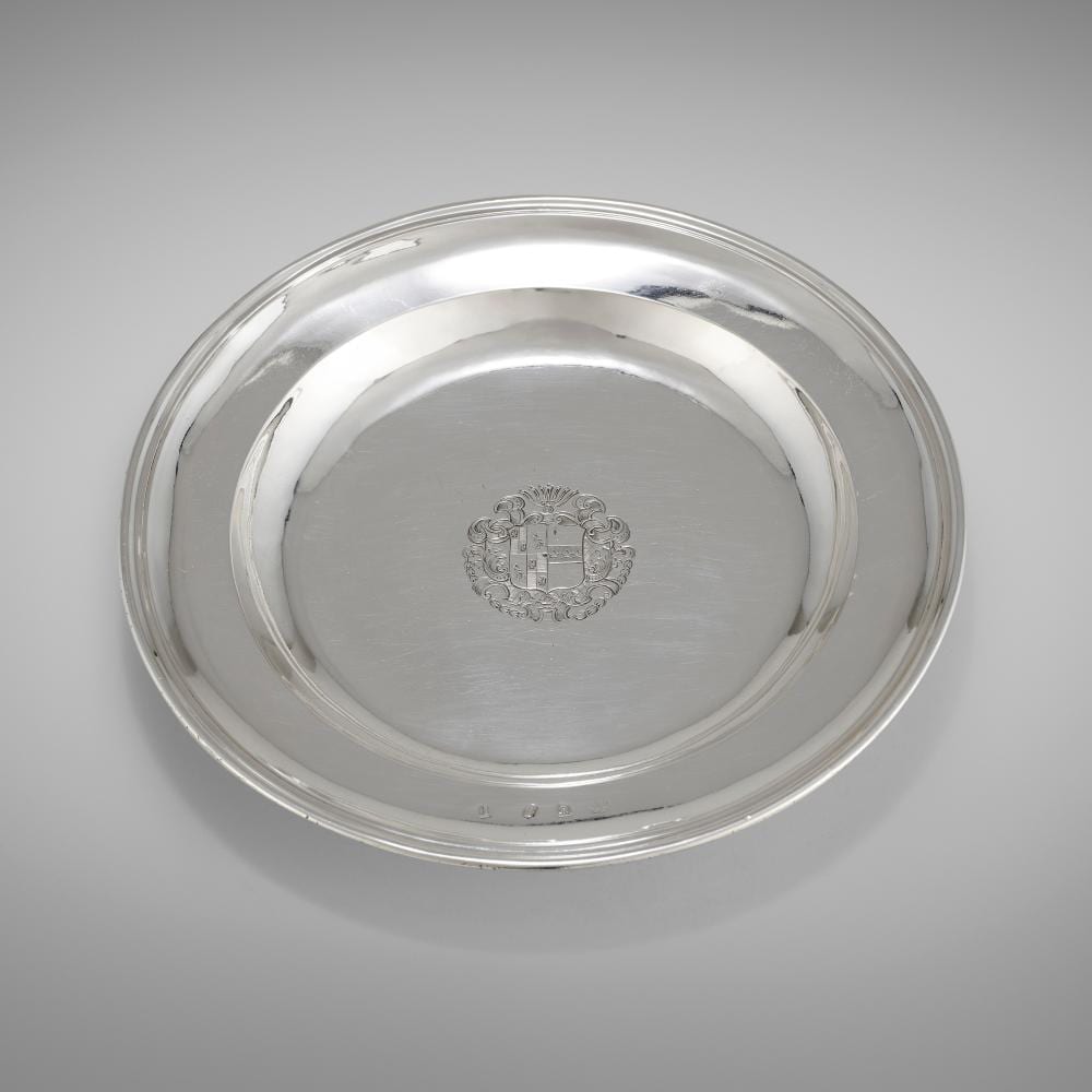 John White comparable auction result: john white george i alms plate
