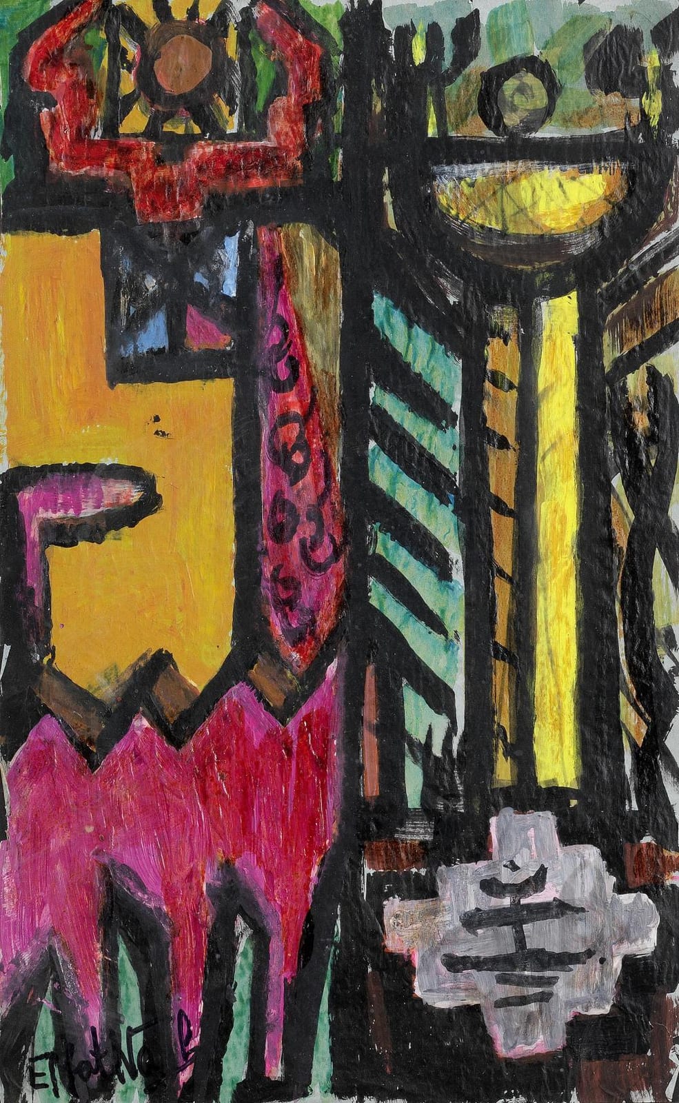 Effat Naghi comparable auction result: effat naghi egypt 1905 1994 abstract forms