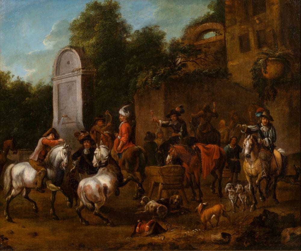 Barend Gael comparable auction result: barend gael haarlem 1630 haarlem 1698 attr resting hunting party