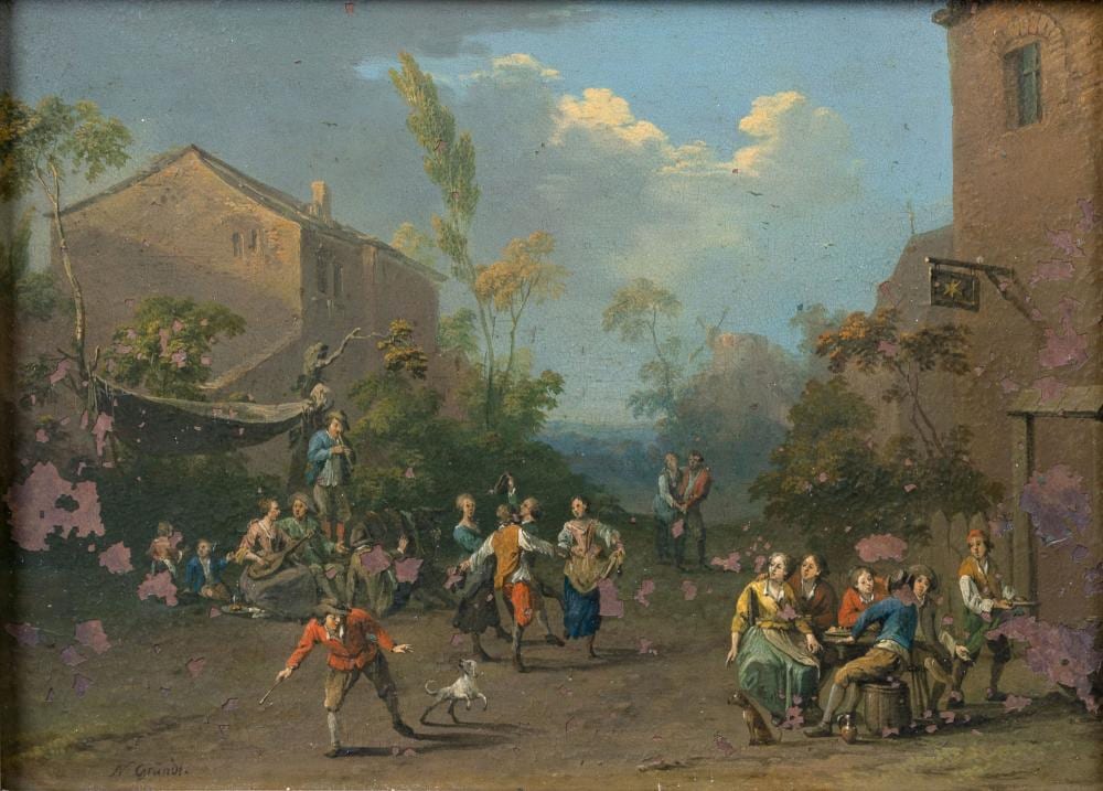 norbert grund prag 1717 prag 1767 dancing folk · Auktionshaus Stahl · 2022-11-26 Norbert Grund comparable auction result: norbert grund prag 1717 prag 1767 dancing folk