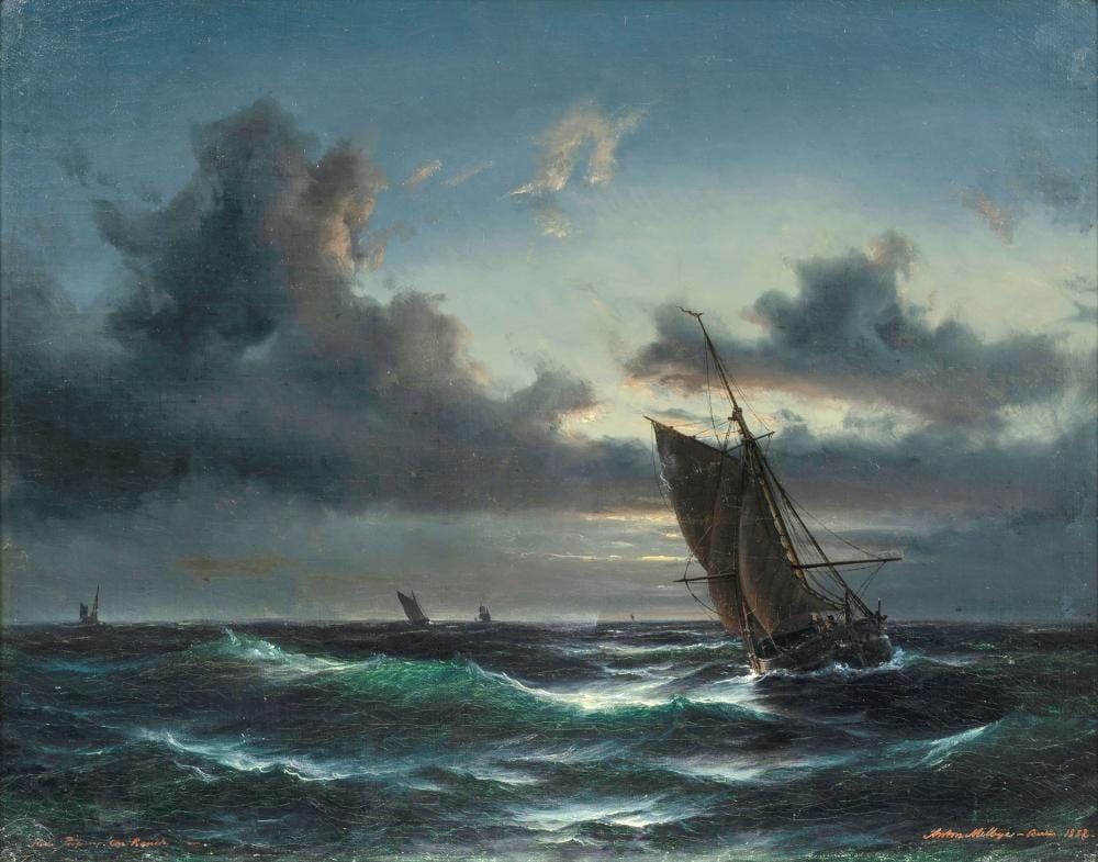 Anton Melbye comparable auction result: anton melbye kopenhagen 1818 paris 1875 evening at sea