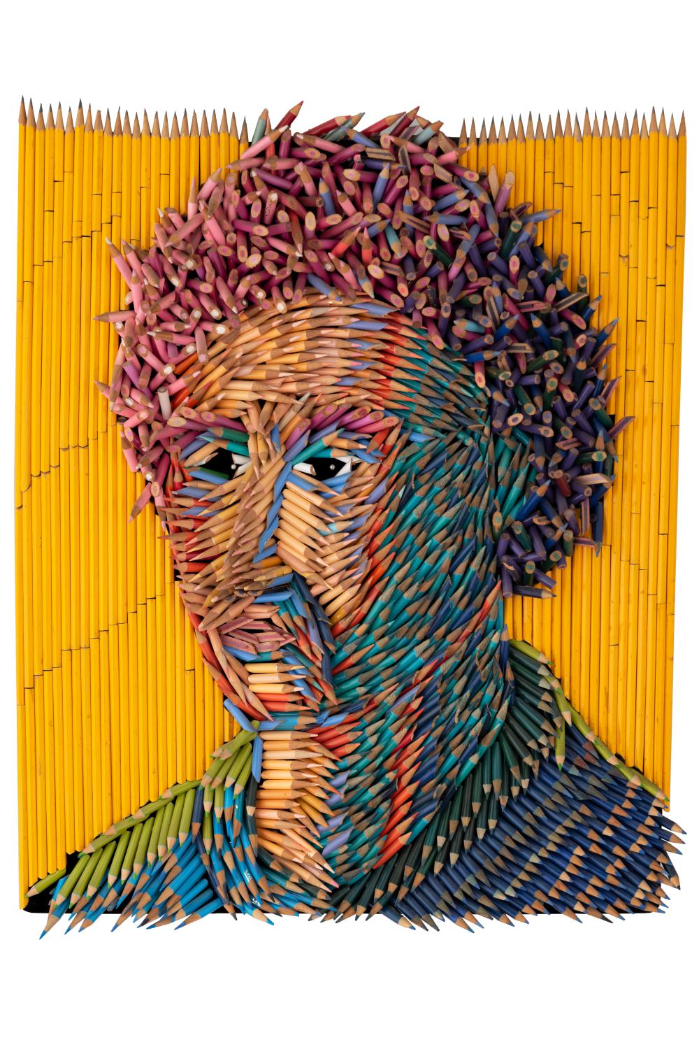 Federico Uribe (1962) S/T, sf. Lápices de color ensamblados Medidas: 58 x 49 cm comparable sale