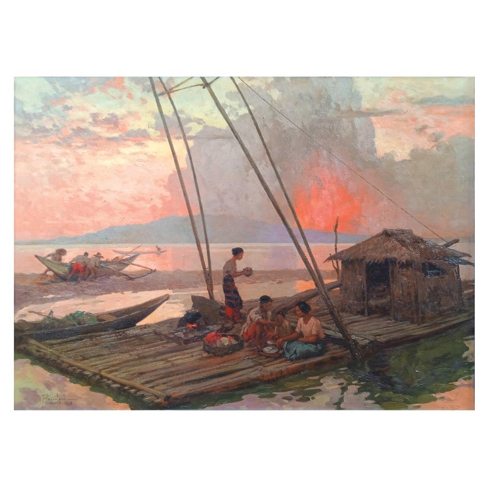 Fernando Amorsolo (1892 - 1972) Evening Meal on a Raft House comparable sale