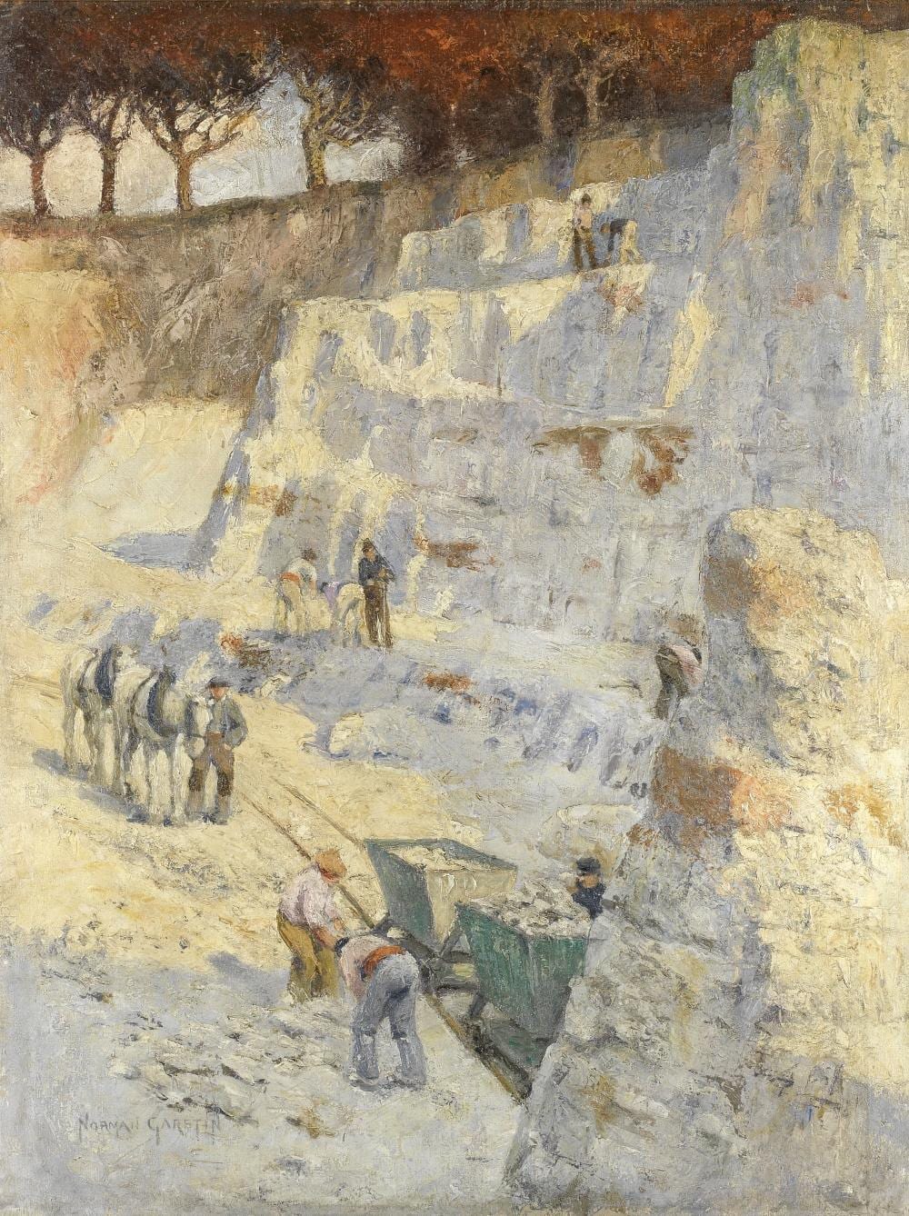 Norman Garstin comparable auction result: norman garstin irish 1847 1926 the chalk quarry to be sold with a copy of norman garstin irishman newlyn artist by richard pryke
