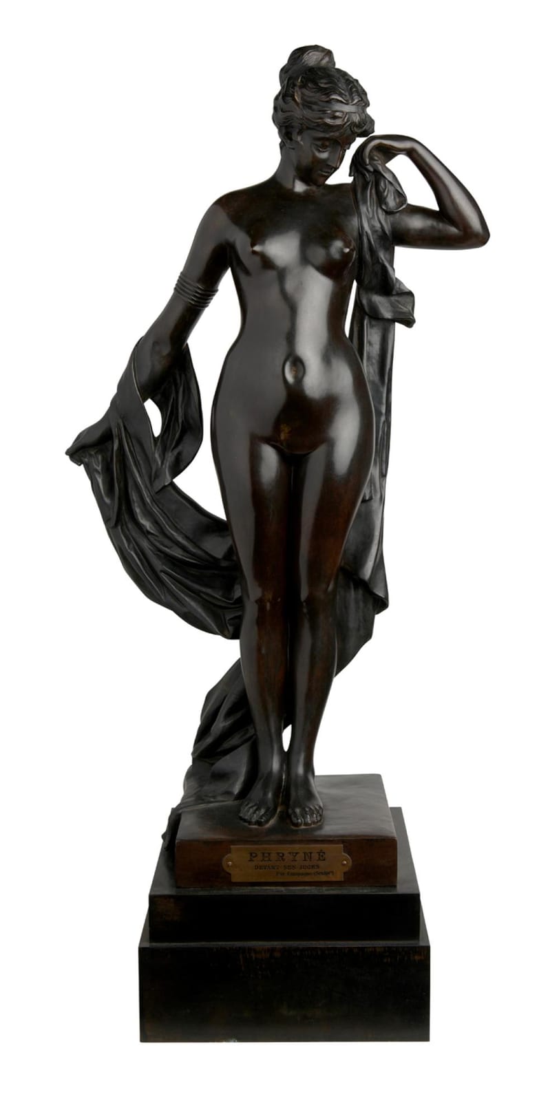 pierre etienne daniel campagne 1851 1910 phryne devant ses juges bronze in a dark brown patina on a stepped base with a later · Leonard Joel · 2022-12-05 Pierre-Etienne-Daniel Campagne comparable auction result: pierre etienne daniel campagne 1851 1910 phryne devant ses juges bronze in a dark brown patina on a stepped base with a later