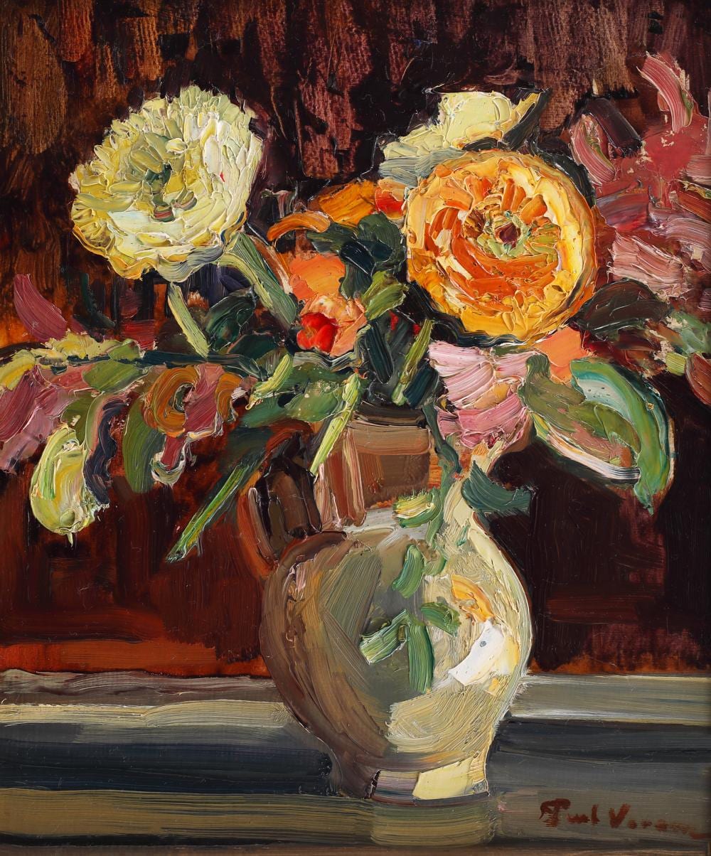 Paul Verona comparable auction result: paul verona pitcher with marigolds
