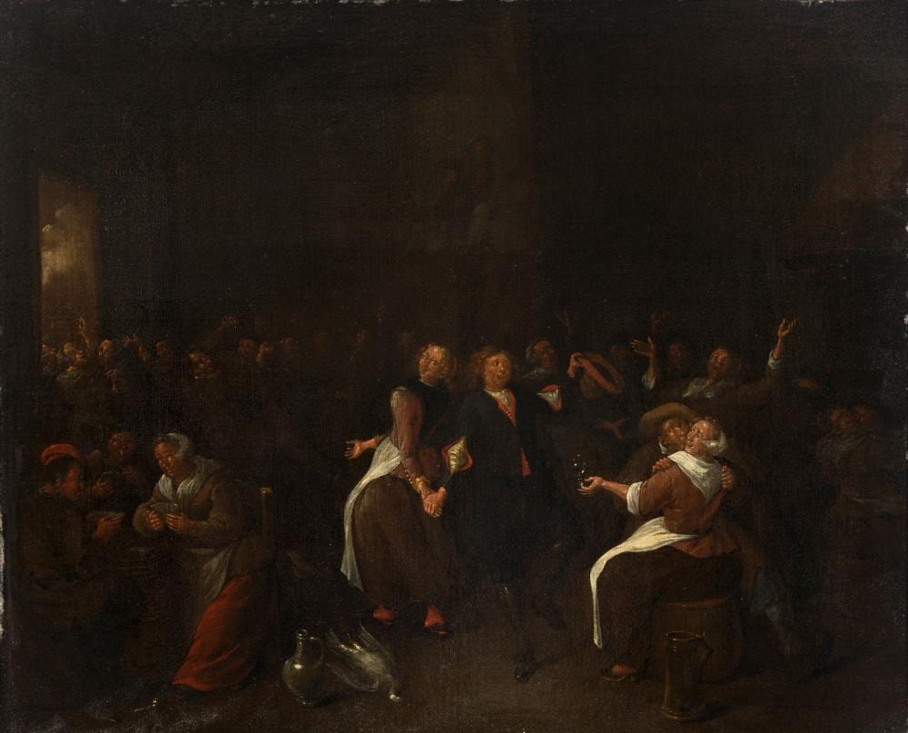 Jan Jacobsz Molenaer comparable auction result: jan jacobsz molenaer 1654 c 1690 kermesse oil on canvas presents informative label on the back signed