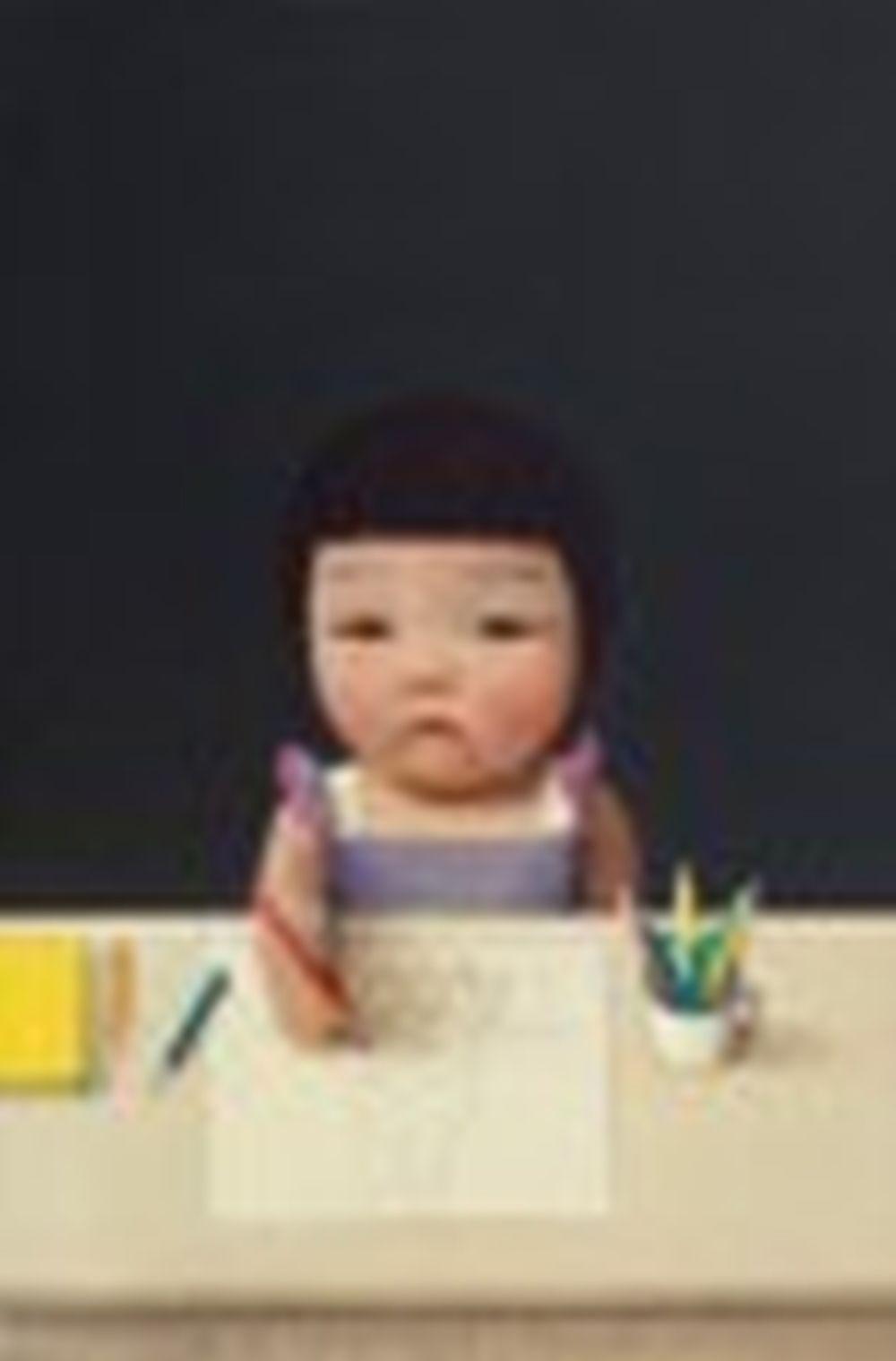 Liu Ye (B. 1964) Little Painter acrylic on canvas 30 x 20 cm. (11 3/4 x 7 7 comparable sale