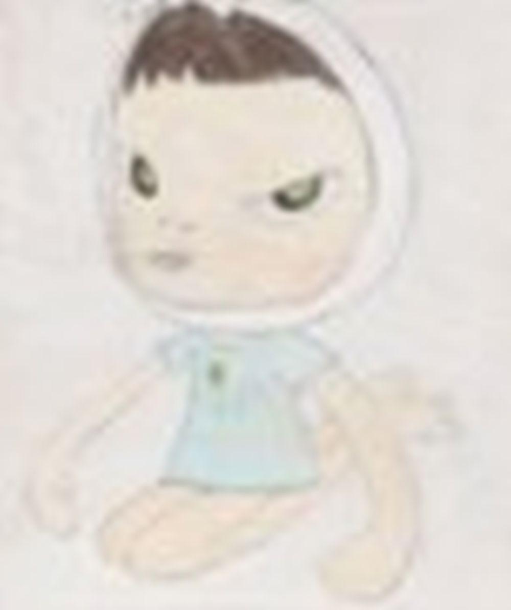 Yoshitomo Nara (B. 1959) Mumps acrylic and pencil on wood board 48.3 x 40.6 comparable sale