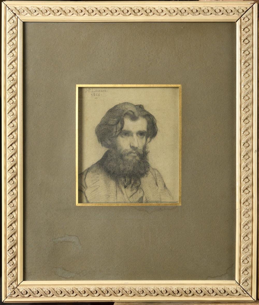 Jean Paul Laurens comparable auction result: jean paul laurens 1838 1921 portrait d homme fusain sig