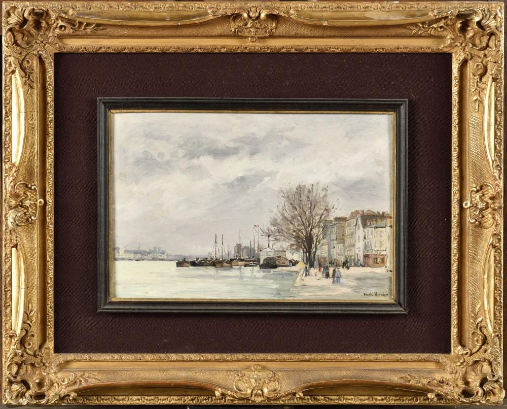 Emile Louis Vernier comparable auction result: emile louis vernier 1829 1887 le quai de seine bercy hui