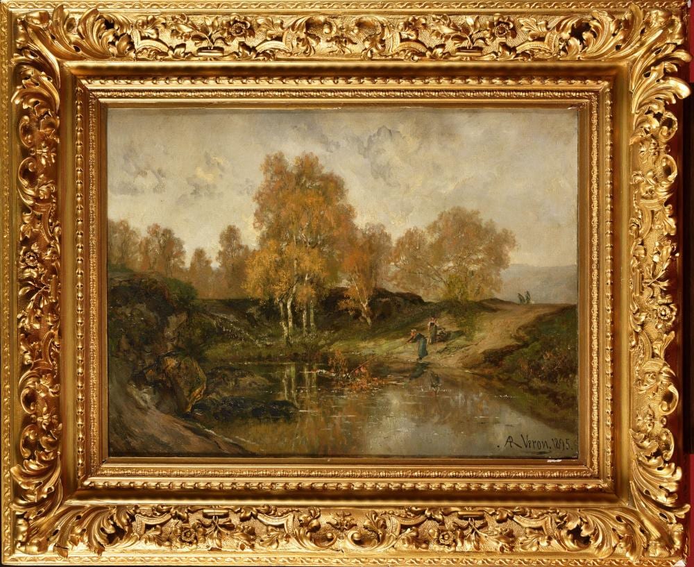 alexandre ren v ron 1826 1897 les ramasseuses de bois huil · Osenat · 2022-11-27 Alexandre René Véron comparable auction result: alexandre ren v ron 1826 1897 les ramasseuses de bois huil