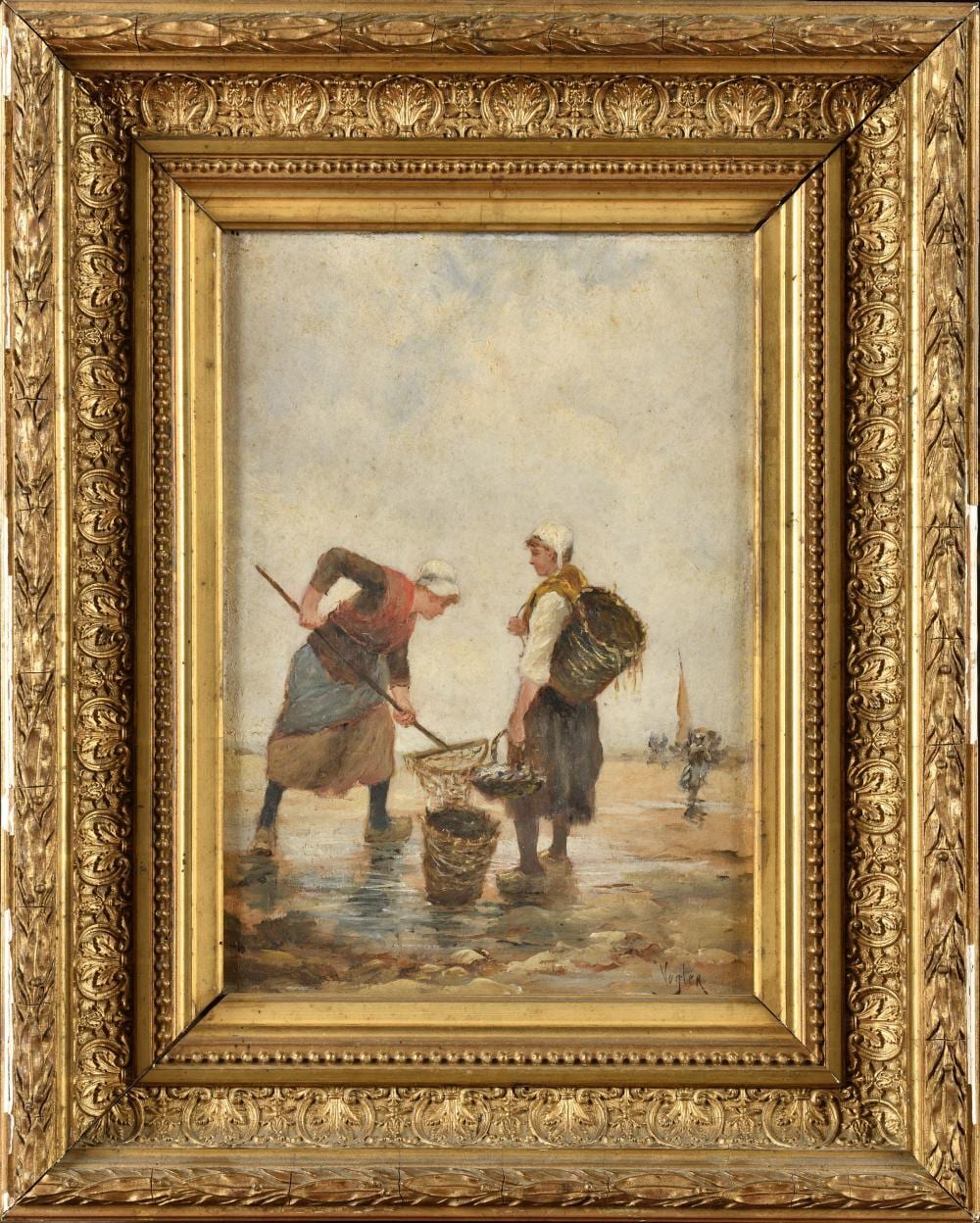 Paul Vogler comparable auction result: paul vogler 1852 1904 les ramasseuses de coquillages huile